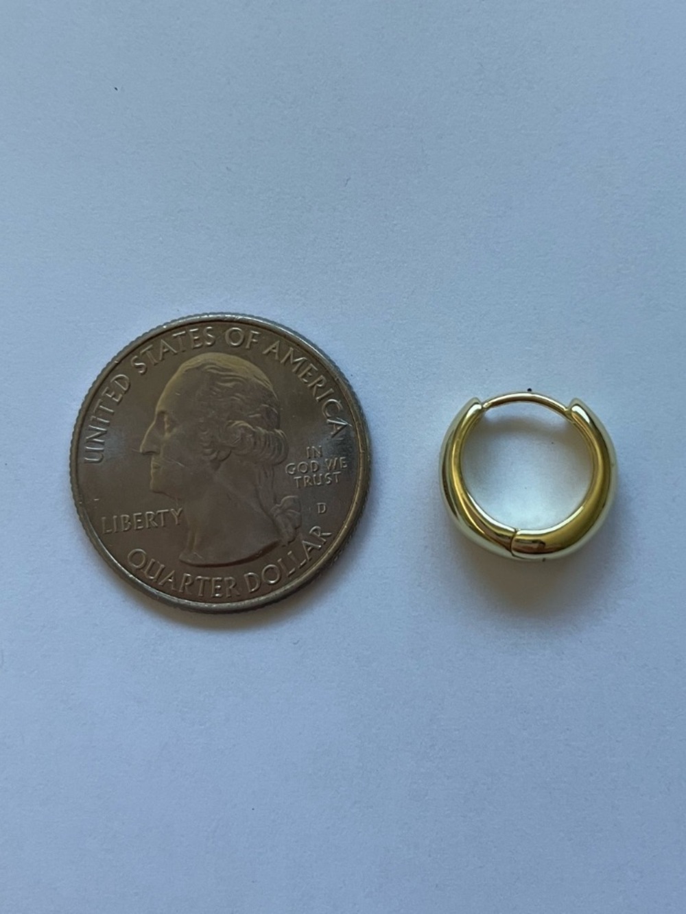 14k Gold Chunky Huggie Hoop Earrings - Picture 9 of 10